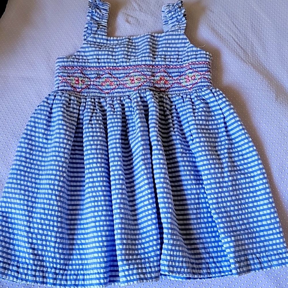 Bonnie Baby Blue and White Sleeveless Sundress
